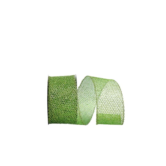 Reliant 2.5" x 10yd. Grand Net Glitter Wired Ribbon